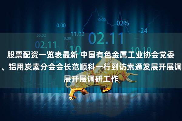股票配资一览表最新 中国有色金属工业协会党委副书记、铝用炭素分会会长范顺科一行到访索通发展开展调研工作