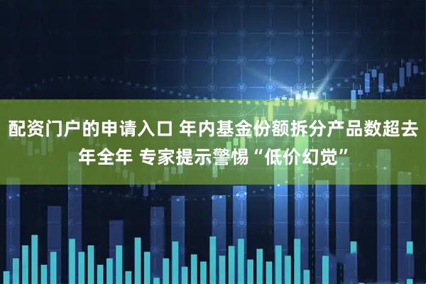 配资门户的申请入口 年内基金份额拆分产品数超去年全年 专家提示警惕“低价幻觉”